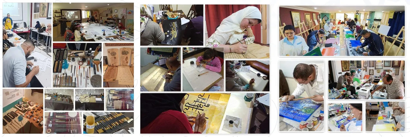 Workshops in hurufiyya, panel-making, ink and tools — Mohammed Amine Bouhid